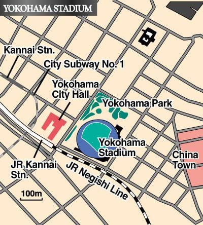 Mapa Yokohama štadión