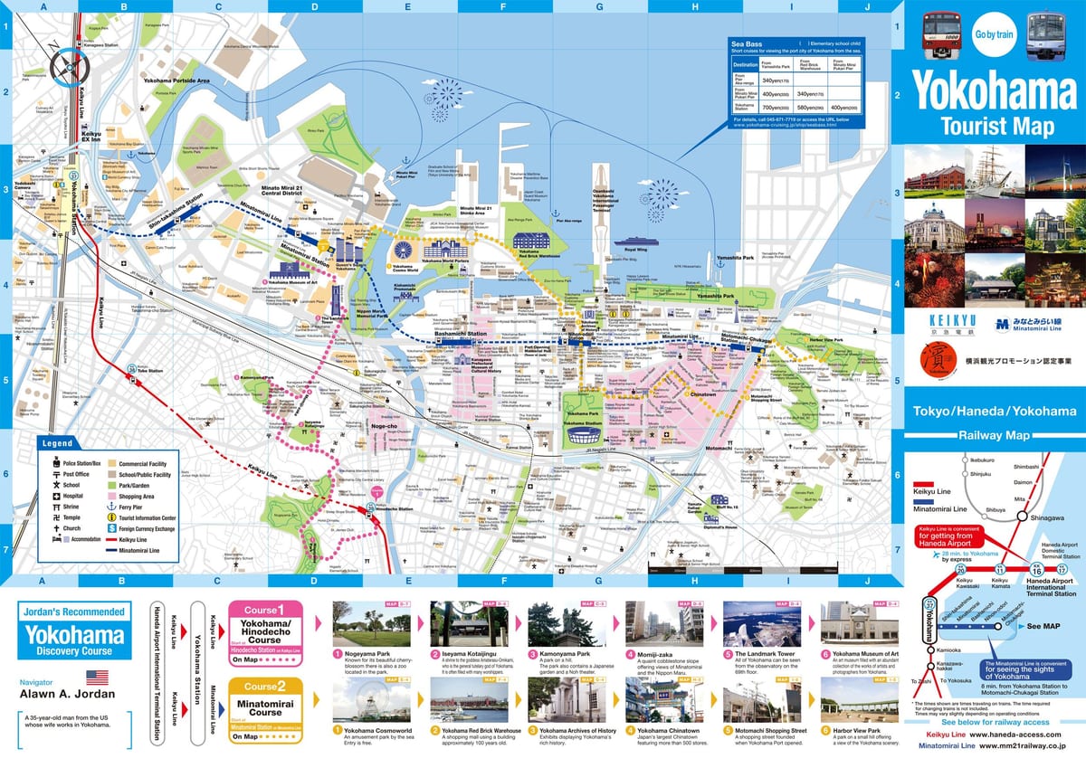 Mapa Yokohama atrakcie