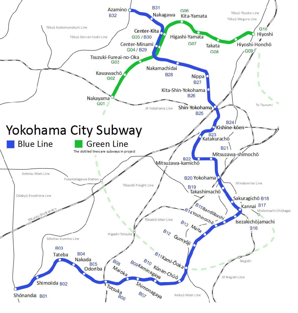 Yokohama metro mapu
