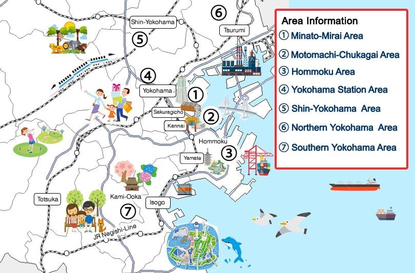Yokohama vyhliadkové mapu
