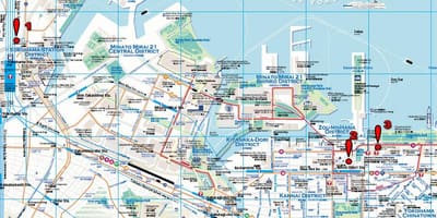Yokohama pešej mapu